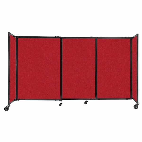 Versare StraightWall Sliding Portable Partition 7'2" x 4' Red Fabric 1448327 - main